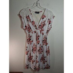 VTG Due Time Maternity Dress Floral Boho Cottage Lace Business Casual Sz Medium